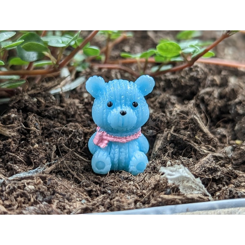 Knut Teddy Blau mit rosa Schal