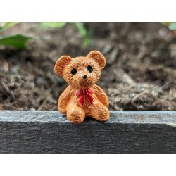 Teddy Koda Rotbraun mit Roter Schleife